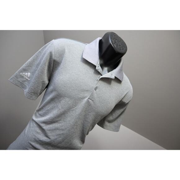 Adidas Golf Polo PrimeGreen Gray Short Sleeve Athletic Golf Shirt Mens Sz Medium - Picture 2 of 8